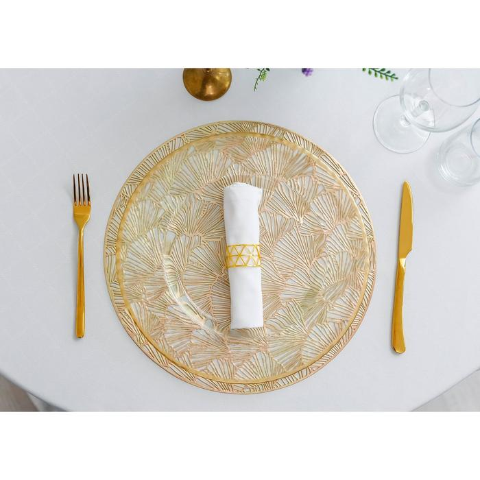Салфетки сервировочные на стол Доляна «Веер», d=38 см, 4 шт, цвет золотой
