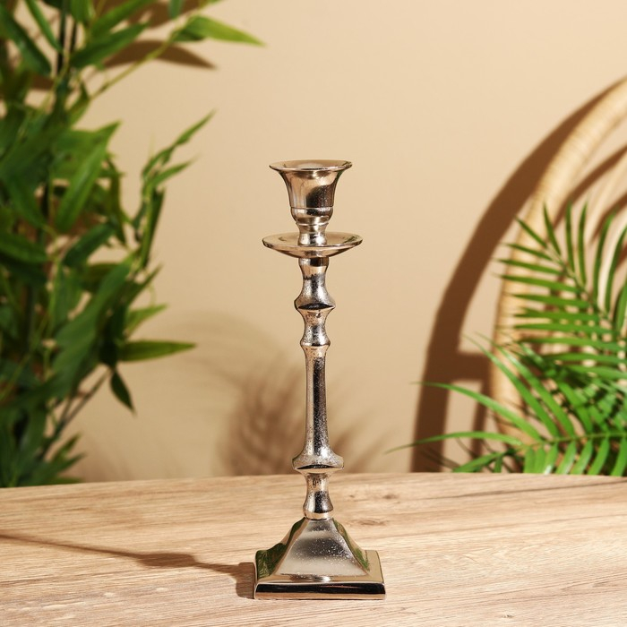 Подсвечник алюминий  Подсвечник алюминий "Космос" на 1 свечу 7х7х23 см