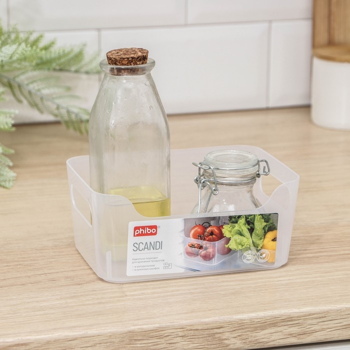Корзина для хранения Scandi, 1,2 л, 17×12×7,5 см, цвет прозрачный Корзина для хранения Scandi, 1,2 л, 17×12×7,5 см, цвет прозрачный
