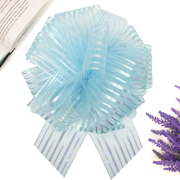 Бант-шар №10 Бант-шар №10 "Полоски", цвет голубой