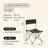 Кресло складное, 50 х 50 х 80 см, до 100 кг, цвет зелёный