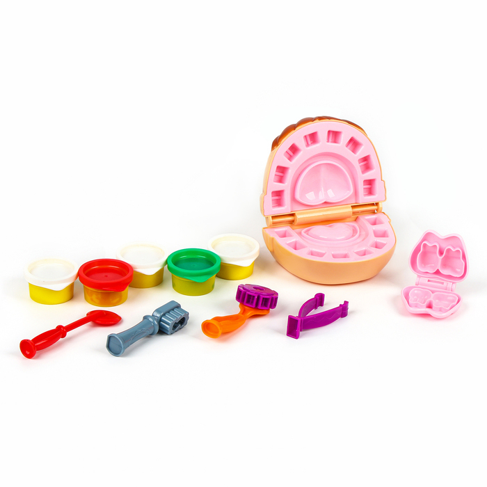 Набор теста для лепки  Набор теста для лепки "Стоматолог", 5 баночек по 60 г