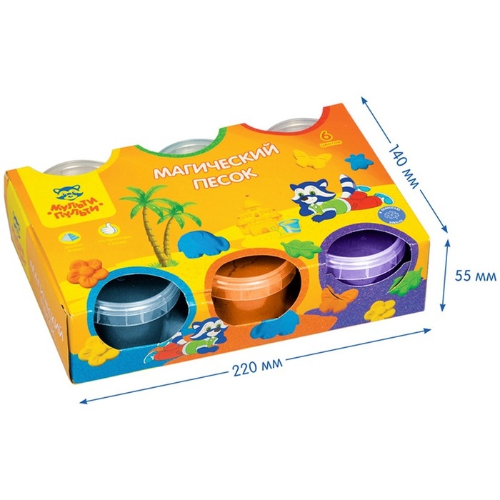 Песок для лепки «Приключения Енота», 6 цветов, 840 г, 2 форм. Песок для лепки «Приключения Енота», 6 цветов, 840 г, 2 форм.