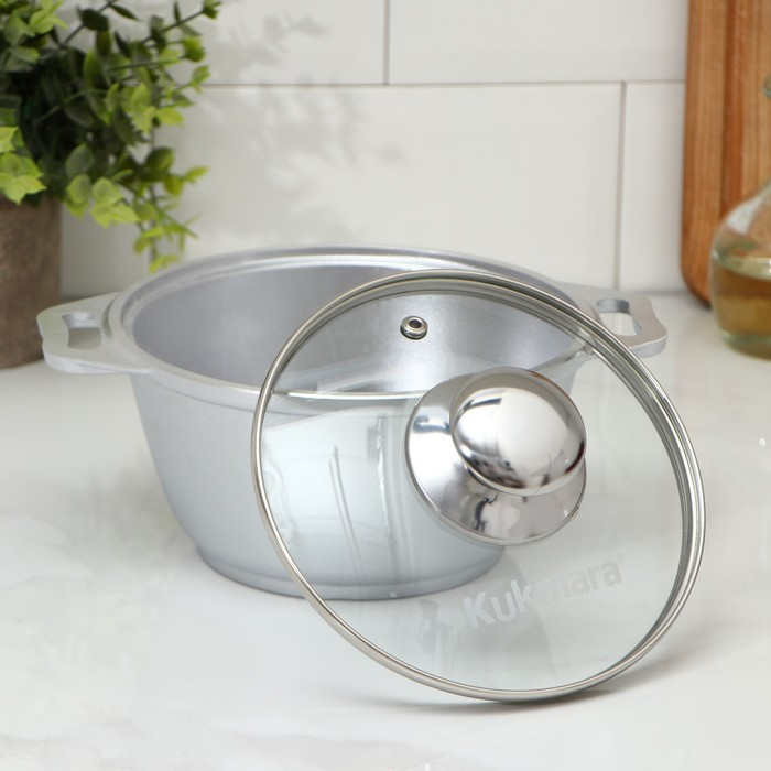 Кастрюля алюминиевая, 1 л, d=18 см, h=9 см, цвет серый Кастрюля алюминиевая, 1 л, d=18 см, h=9 см, цвет серый