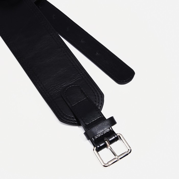 Ремень женский, ширина 6.7 см, пряжка металл, цвет чёрный