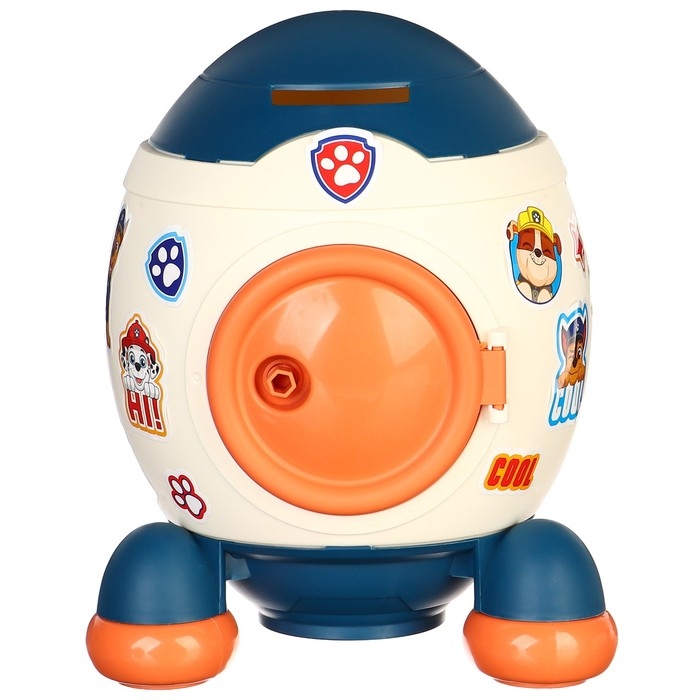 Копилка ракета с набором наклеек, 22,5 см х 18,5 см х 17,5 см Копилка ракета с набором наклеек, 22,5 см х 18,5 см х 17,5 см "Спасатели", Щенячий патруль