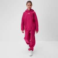 Костюм детский (худи, брюки) MINAKU: Basic Line KIDS, oversize, цвет фуксия, рост 128