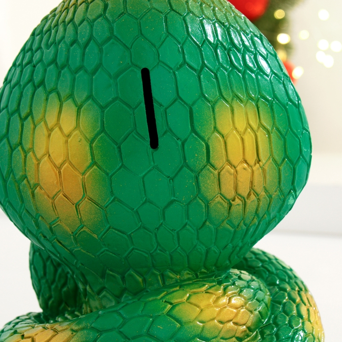 Копилка Копилка "Змея с подковой" зеленая, 21см