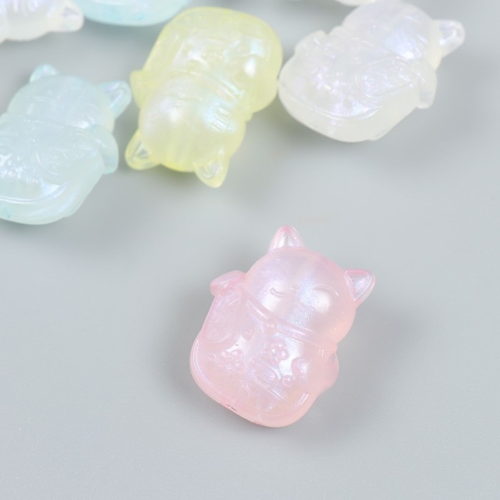 Бусины пластик "Манеки-нэко-. Цветные, полупрозрачные" набор 25 гр МИКС 1,3х2,1х2,7 см