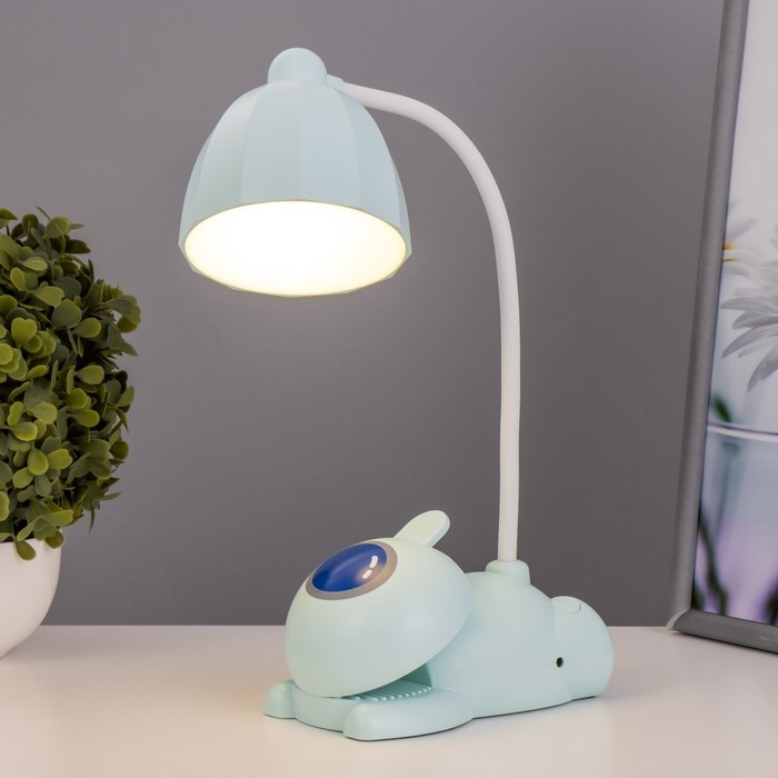 Настольная лампа "Робот" LED 5Вт USB АКБ лазурный 11,8х7,8х31 см RISALUX