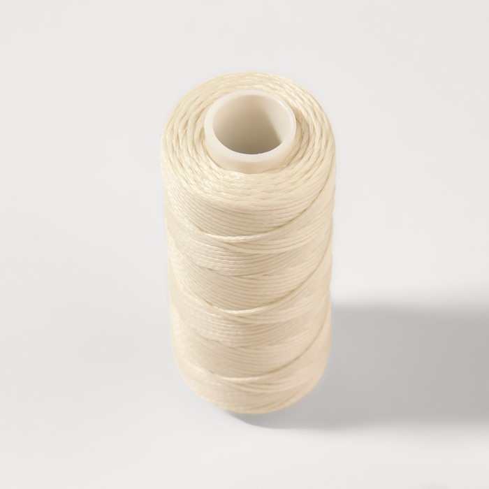 Нитки вощёные, плоские, 150D/16, 0,8 мм, 50 ± 2 м, цвет молочный Нитки вощёные, плоские, 150D/16, 0,8 мм, 50 ± 2 м, цвет молочный