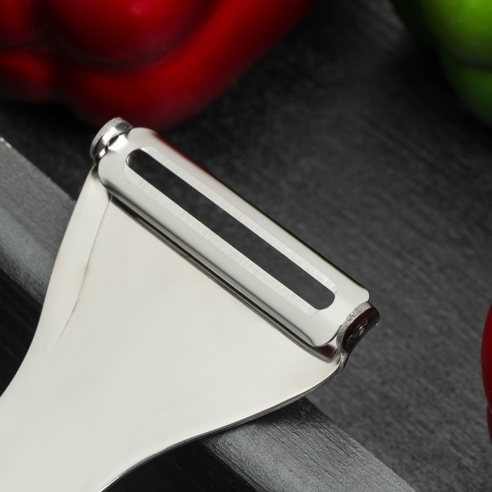 Овощечистка Доляна Zero, 19 см, нержавеющая сталь, цвет серебристый Овощечистка Доляна Zero, 19 см, нержавеющая сталь, цвет серебристый