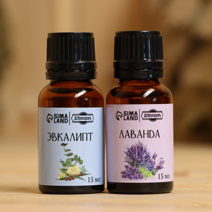 Набор эфирных масел 2 шт Набор эфирных масел 2 шт "Лаванда, Эвкалипт" по 15 мл