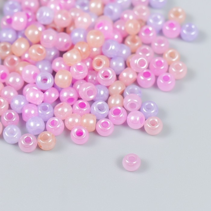 Бисер стекло 6/0 Бисер стекло 6/0 "Сиренево-розовый меланж" 10 гр