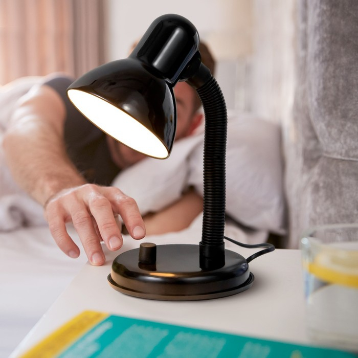 Лампа настольная Е27, светорегулятор (220В) черная (203А) RISALUX