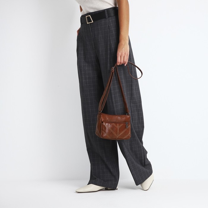 Сумка кросс-боди на молнии, цвет коричневый Сумка кросс-боди на молнии, цвет коричневый