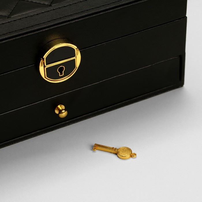 Подставка для украшений «Шкатулка» 2 яруса, 17×23×10 см, цвет чёрный