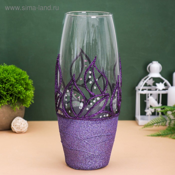 Ваза Ваза "Весна" фиолетовая овал 8х11х26 см