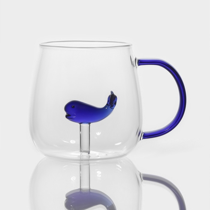 Кружка стеклянная с фигуркой на дне &laquo;Серен. Кит&raquo;, 350 мл