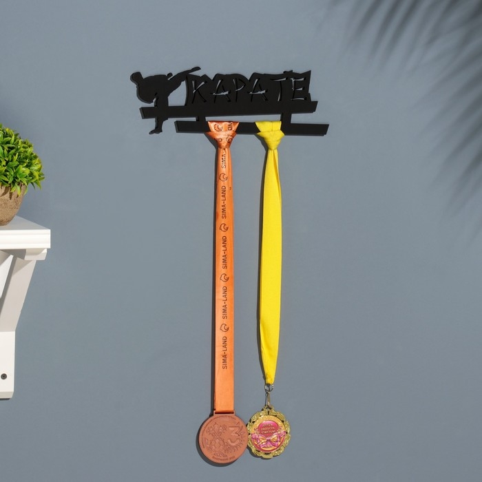 Медальница  Медальница "Карате" чёрный цвет, 28х12 см