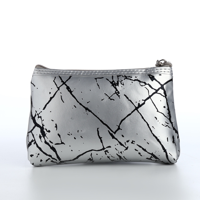 Набор косметичек 2 в 1 на молнии, цвет серебряный Набор косметичек 2 в 1 на молнии, цвет серебряный