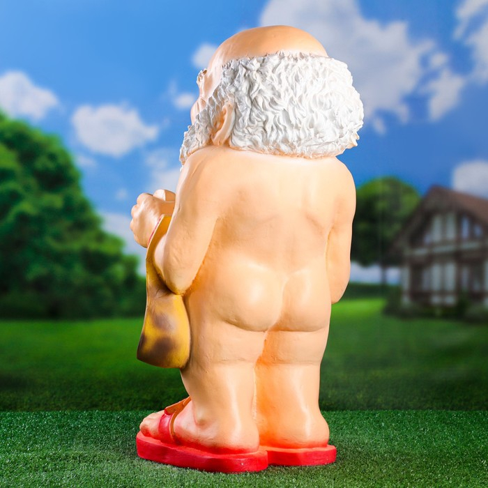 Садовая фигура  Садовая фигура "Банщик Иди в баню" 32х35х60см