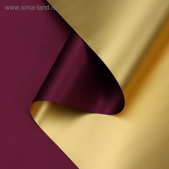 Пленка для цветов  Пленка для цветов "Пленка с золотом", цвет сливовый, 58 см х 5 м