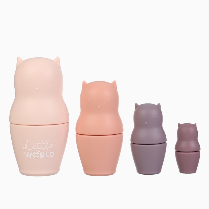 Развивающая игрушка «Котик-матрешка», пищевой силикон, Mum&Baby Развивающая игрушка «Котик-матрешка», пищевой силикон, Mum&Baby