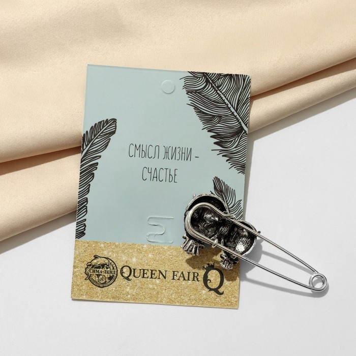 Булавка «Совы» пара, 6 см, цвет зелёный в чернёном серебре Булавка «Совы» пара, 6 см, цвет зелёный в чернёном серебре