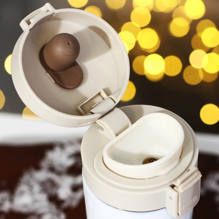 Новый год. Термостакан с кнопкой &laquo;Прекрасное время года&raquo;, 350 мл