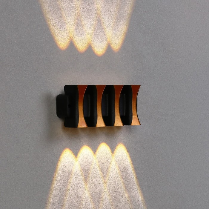 Светильник фасадный «Элегант», FSD-041, 8 Вт, 3000К, 4 луча, IP65, 220 В, пластик, черный Светильник фасадный «Элегант», FSD-041, 8 Вт, 3000К, 4 луча, IP65, 220 В, пластик, черный