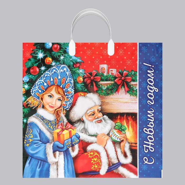 Новый год. Пакет  Новый год. Пакет "Канун Рождества", полиэтиленовый с пластиковой ручкой, 38х35 см.