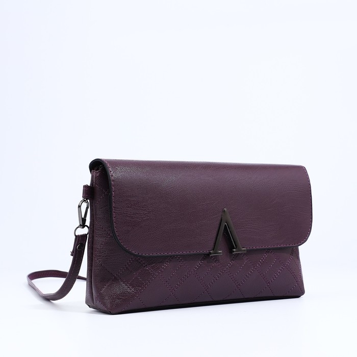 Сумка-клатч на магните, длинный ремень, цвет фиолетовый Сумка-клатч на магните, длинный ремень, цвет фиолетовый