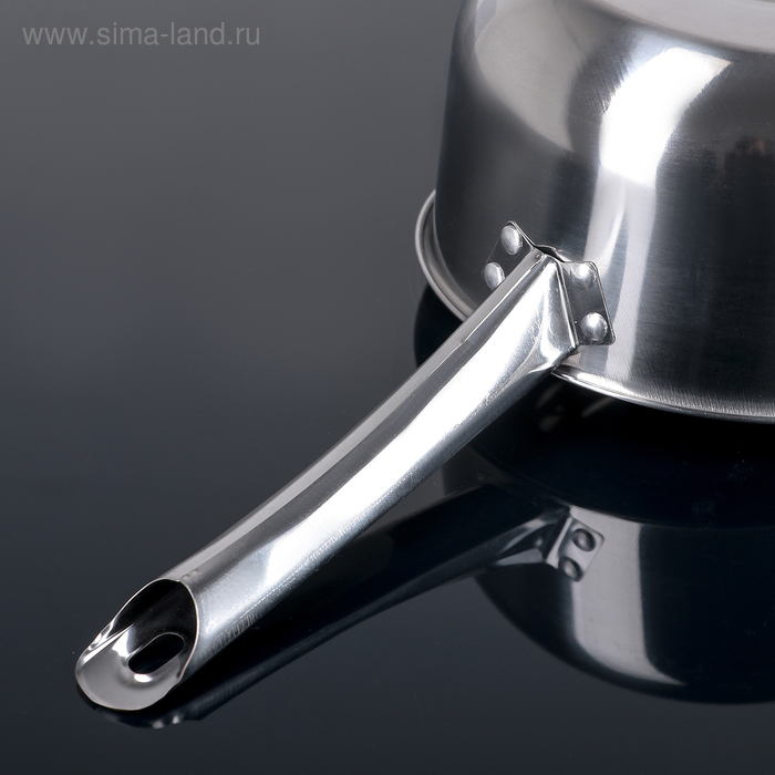 Ковш из нержавеющей стали «Гретель», 1,75 л, 17×9 см, металлическая ручка, цвет серебряный Ковш из нержавеющей стали «Гретель», 1,75 л, 17×9 см, металлическая ручка, цвет серебряный