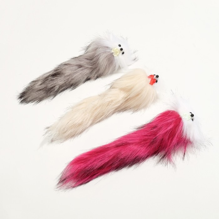 Мышь из искусственного меха, до 24 см с хвостом, микс цветов Мышь из искусственного меха, до 24 см с хвостом, микс цветов