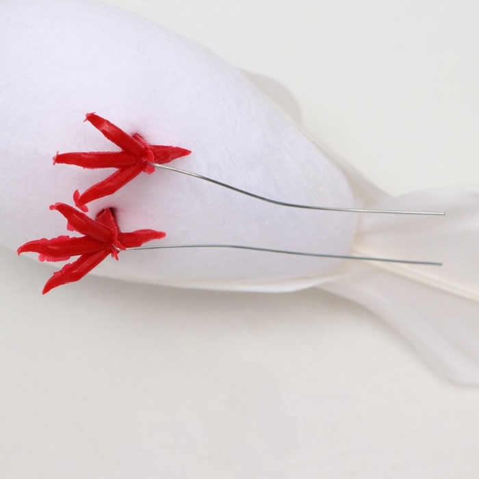 Птичка для декора и флористики, на прищепке, белая, пластиковая, 1шт., 8 х 8 см Птичка для декора и флористики, на прищепке, белая, пластиковая, 1шт., 8 х 8 см