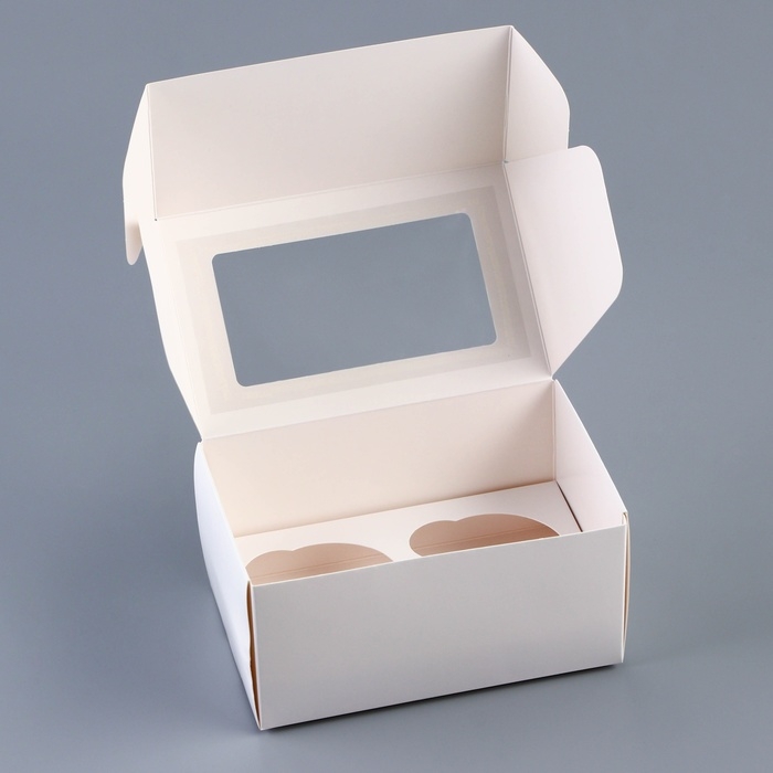 Коробка для 2 капкейка с прозрачной крышкой 16 х 10 х 8 см Коробка для 2 капкейка с прозрачной крышкой 16 х 10 х 8 см