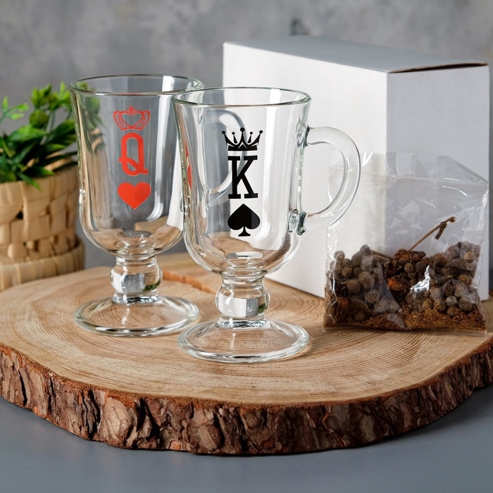 Набор кружек для глинтвейна Набор кружек для глинтвейна "Король и королева" две штуки в коробке, специи