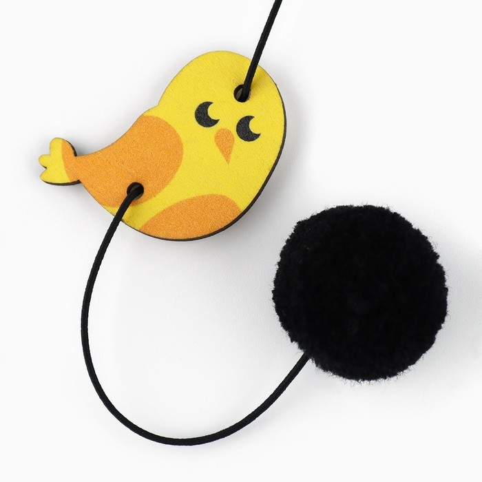 Дразнилка с деревянной подвеской «Птичка», 4 см Дразнилка с деревянной подвеской «Птичка», 4 см