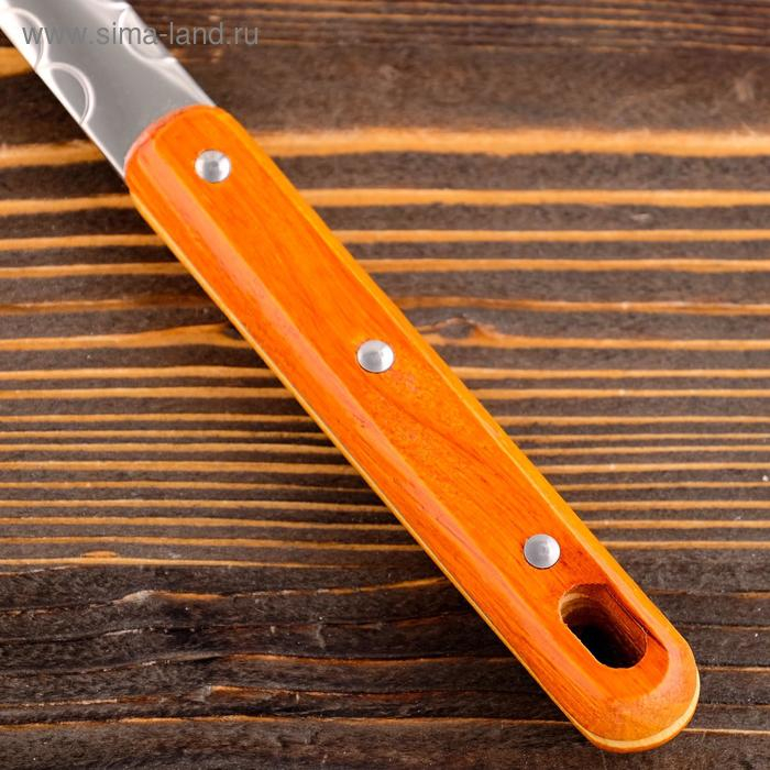 Шумовка для казана узбекская 45см, диаметр 12см, с деревянной ручкой Шумовка для казана узбекская 45см, диаметр 12см, с деревянной ручкой