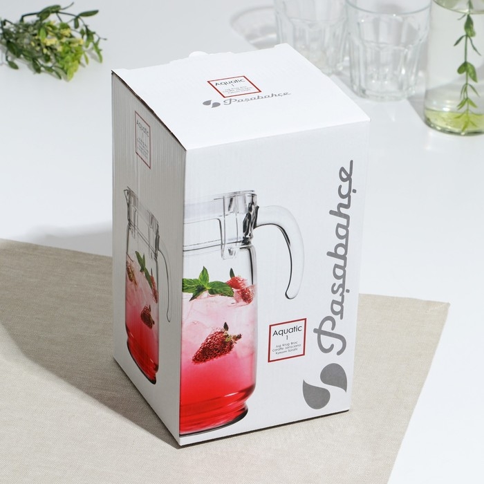 Кувшин стеклянный «Акватик», 1650 мл, прозрачная акриловая крышка Кувшин стеклянный «Акватик», 1650 мл, прозрачная акриловая крышка