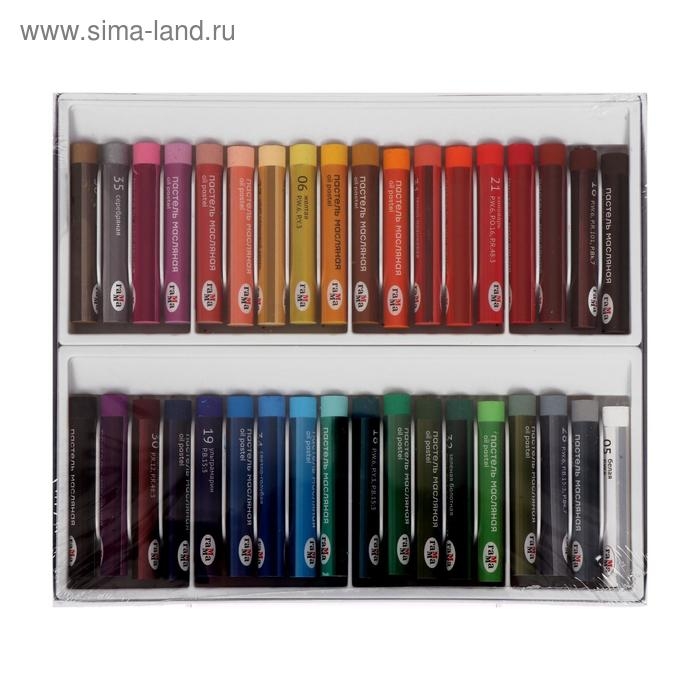Пастель масляная, набор 36 цветов, Гамма Пастель масляная, набор 36 цветов, Гамма "Студия", d-8мм, l-65мм, в картонной коробке
