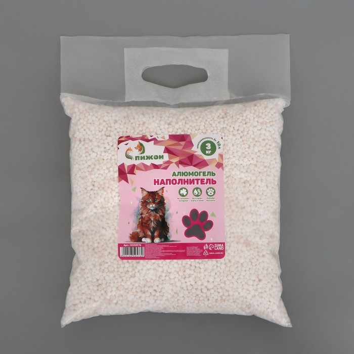 Наполнитель для кошачьих туалетов Наполнитель для кошачьих туалетов "Пижон" алюмогель 3 кг впитываемость до 10 л