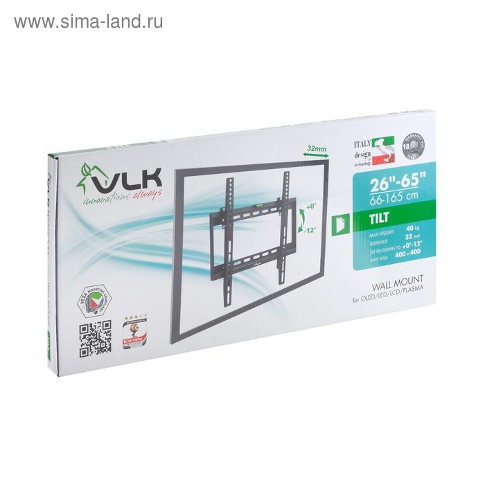 Кронштейн VLK TRENTO-34, для ТВ, наклонный, 26-65 Кронштейн VLK TRENTO-34, для ТВ, наклонный, 26-65", 32  мм от стены, черный