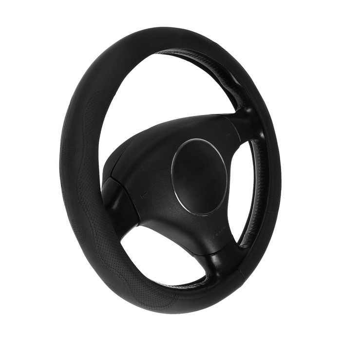 Оплётка TORSO, кожа PU, массажная вставка, перфорация, размер 38 см, черный Оплётка TORSO, кожа PU, массажная вставка, перфорация, размер 38 см, черный