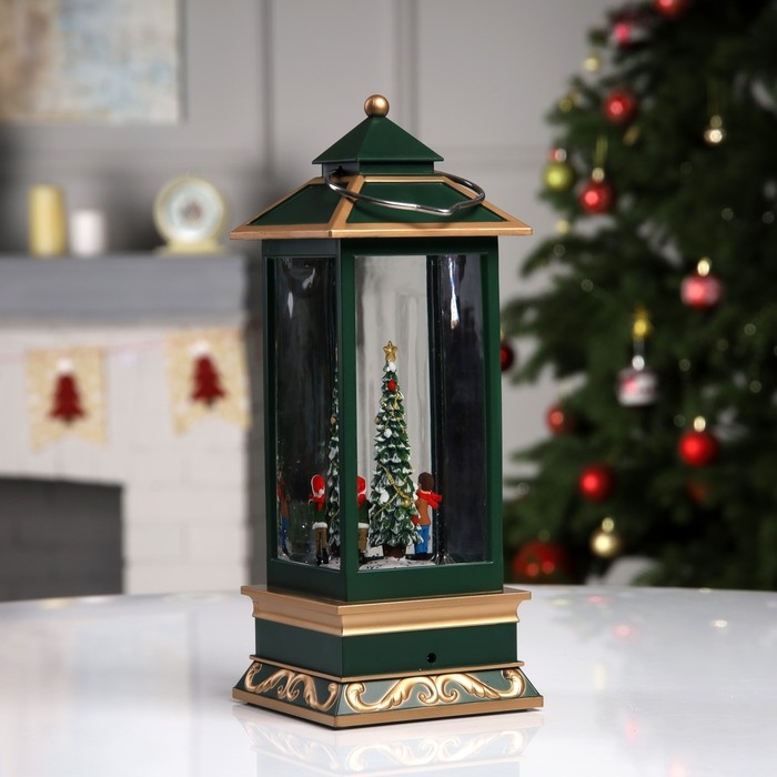 Светодиодная фигура «Фонарь с ёлкой» 10.5 × 26 × 10.5 см, пластик, батарейки ААх3 (не в комплекте), USB, свечение тёплое белое Светодиодная фигура «Фонарь с ёлкой» 10.5 × 26 × 10.5 см, пластик, батарейки ААх3 (не в комплекте), USB, свечение тёплое белое