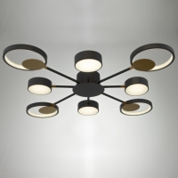 Люстра с ПДУ 2301/8GR LED 160Вт 3000-6000К серый 93х93х8 см BayerLux