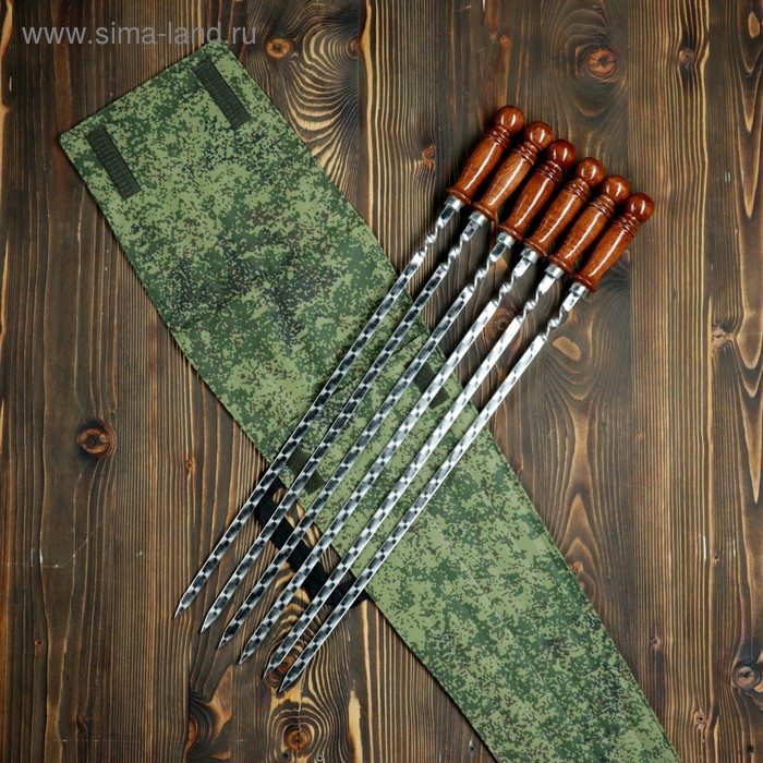 Набор шампуров  Набор шампуров "Ташкент" в чехле, 6 шт, рабочая часть - 50см, камуфляж