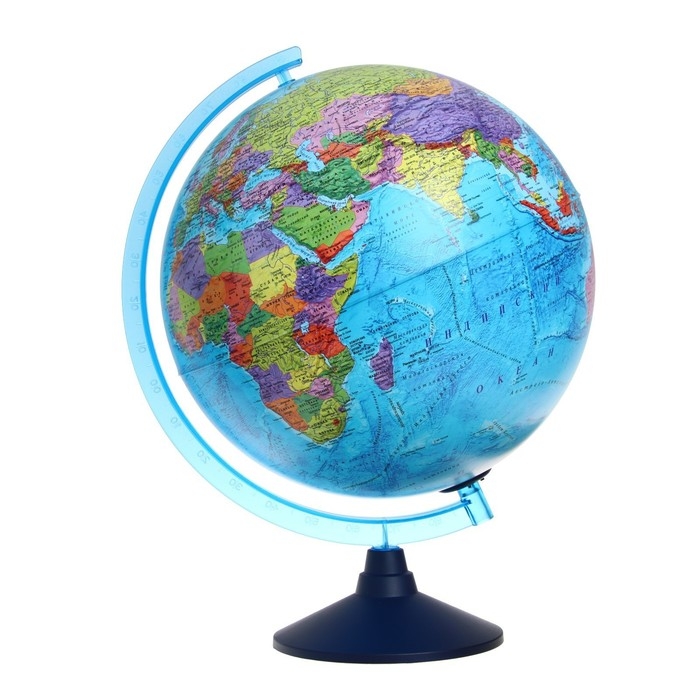 Глобус политический Глобус политический "День и ночь", диаметр 250 мм, интерактивный, политический + звездное небо, подсветка от батареек, с очками