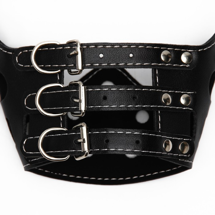 Намордник из прессованной кожи регулируемый, №3, ДН 6,8 см, ОМ 21-28 см, чёрный Намордник из прессованной кожи регулируемый, №3, ДН 6,8 см, ОМ 21-28 см, чёрный